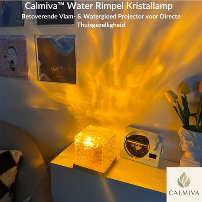 Calmiva™ Waterrimpel Kristal lamp | Luxe Vlam- & Watergloed Projector voor Directe Sfeer, Warmte & Ontspanning