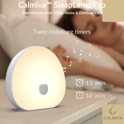 Calmiva™ SlaapLamp Pro |  Zacht licht. Rustgevend geluid. Eindelijk slapen.