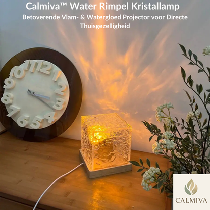 Calmiva™ Waterrimpel Kristal lamp | Luxe Vlam- & Watergloed Projector voor Directe Sfeer, Warmte & Ontspanning