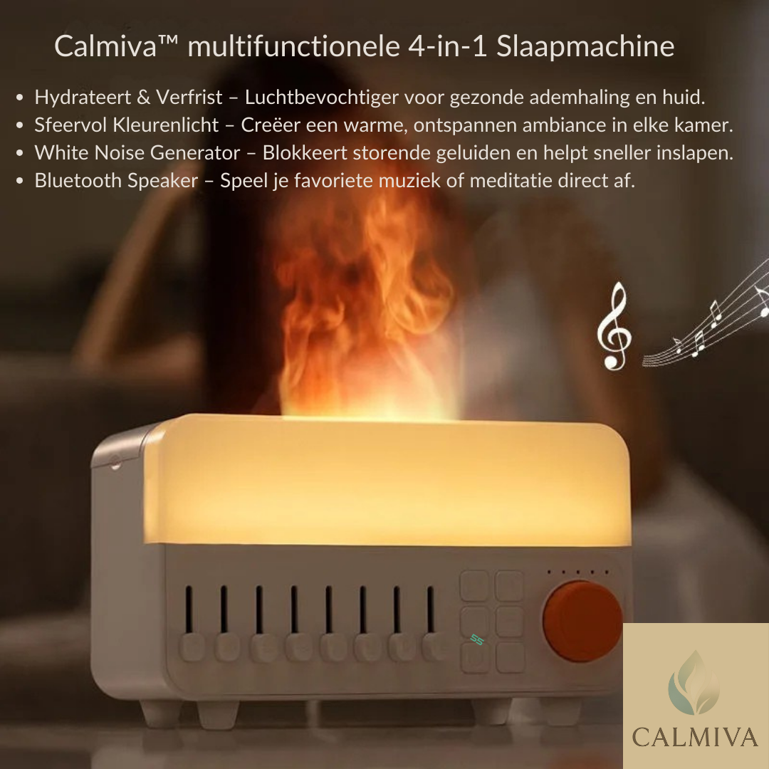 Calmiva™ Rustgevende 4-in-1 Slaapmachine met Aroma | Van Stress naar Zen in Minuten