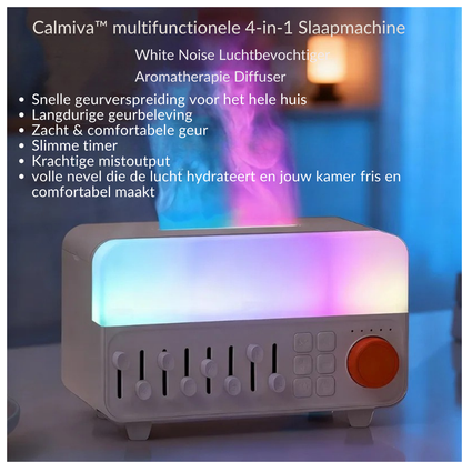 Calmiva™ Rustgevende 4-in-1 Slaapmachine met Aroma | Van Stress naar Zen in Minuten