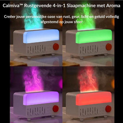 Calmiva™ Rustgevende 4-in-1 Slaapmachine met Aroma | Van Stress naar Zen in Minuten