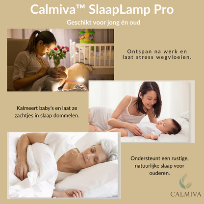 Calmiva™ SlaapLamp Pro |  Zacht licht. Rustgevend geluid. Eindelijk slapen.