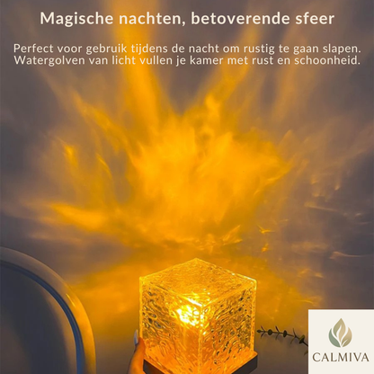 Calmiva™ Waterrimpel Kristal lamp | Luxe Vlam- & Watergloed Projector voor Directe Sfeer, Warmte & Ontspanning