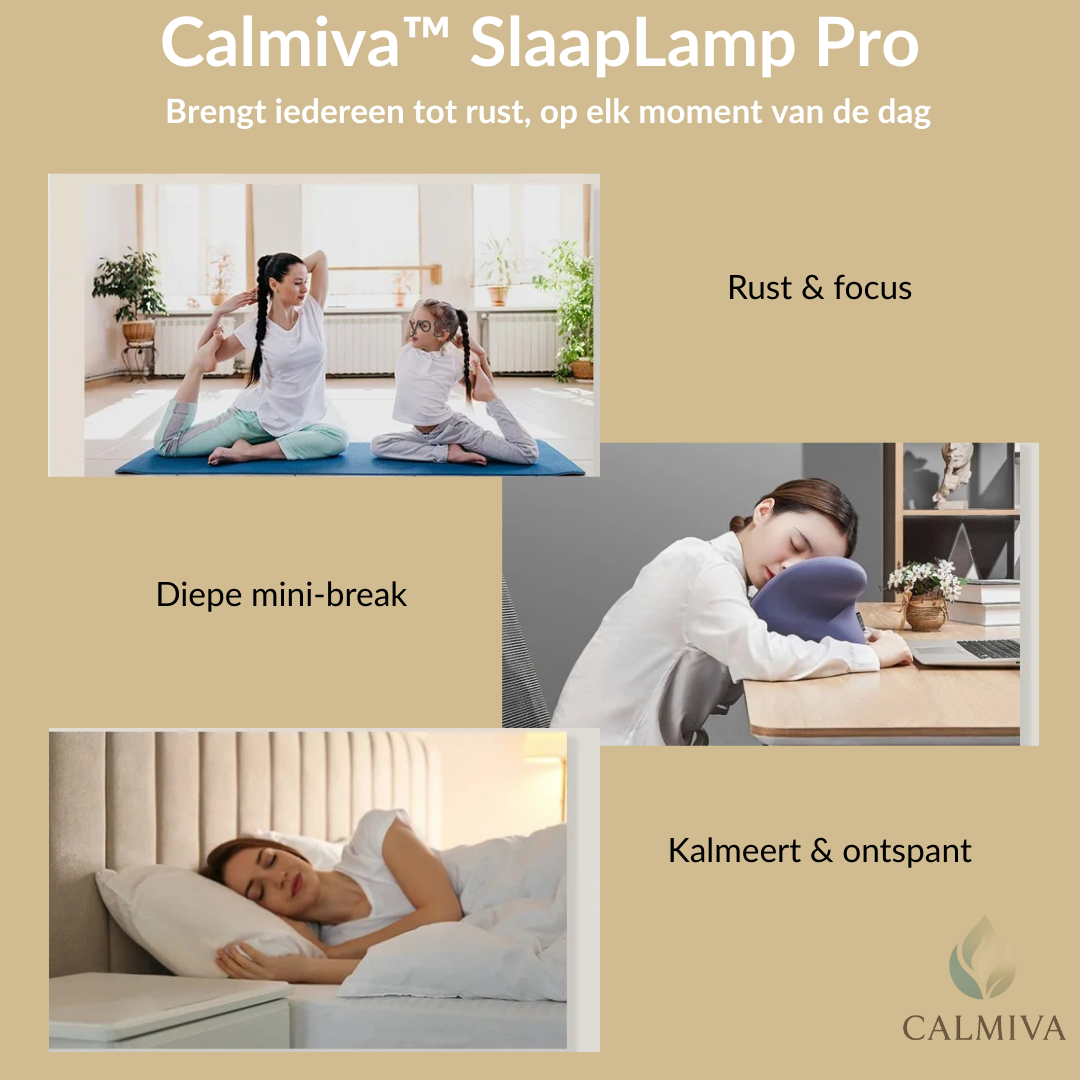 Calmiva™ SlaapLamp Pro |  Zacht licht. Rustgevend geluid. Eindelijk slapen.