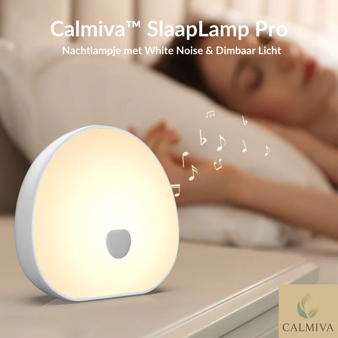 Calmiva™ SlaapLamp Pro |  Zacht licht. Rustgevend geluid. Eindelijk slapen.