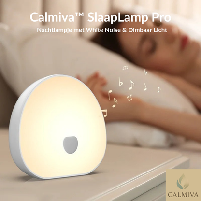 Calmiva™ SlaapLamp Pro |  Zacht licht. Rustgevend geluid. Eindelijk slapen.